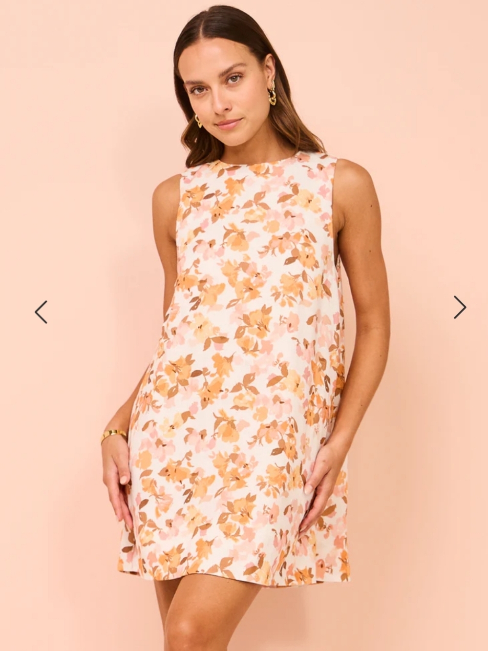 Peony Linen Shift Mini Dress Sweet Nothings | White Floral Summer XL
